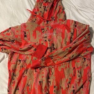 Gymshark Red and Brown Patterned Hoodie